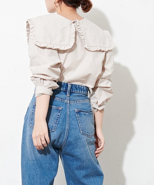 natural couture（ナチュラルクチュール）の「ビッグ2WAYブラウス（シャツ/ブラウス・レディース・オフホワイト/ベージュ・FREE）」の11枚目の写真
