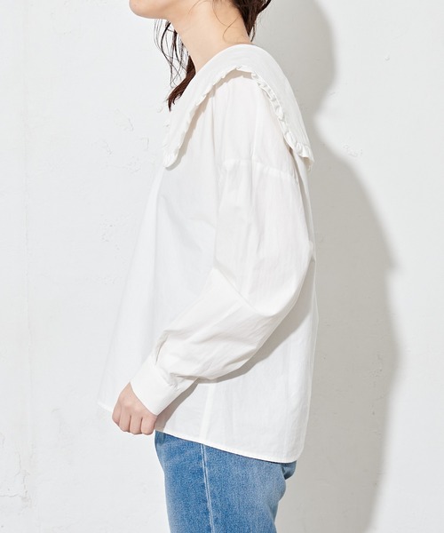 natural couture（ナチュラルクチュール）の「ビッグ2WAYブラウス（シャツ/ブラウス・レディース・オフホワイト/ベージュ・FREE）」の14枚目の写真