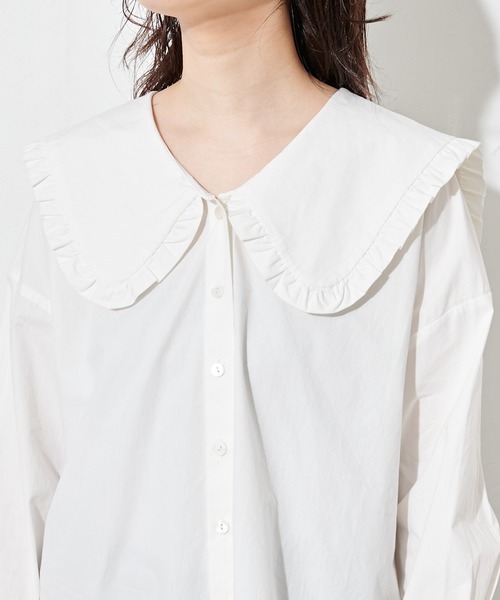 natural couture（ナチュラルクチュール）の「ビッグ2WAYブラウス（シャツ/ブラウス・レディース・オフホワイト/ベージュ・FREE）」の16枚目の写真