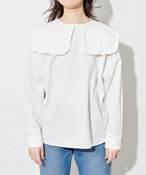 natural couture（ナチュラルクチュール）の「ビッグ2WAYブラウス（シャツ/ブラウス・レディース・オフホワイト/ベージュ・FREE）」の20枚目の写真
