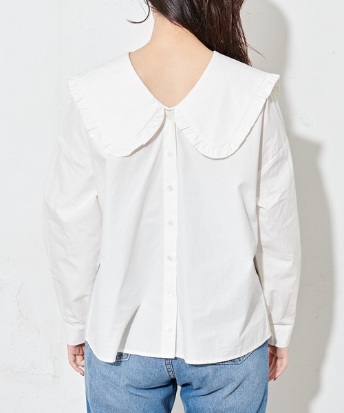 natural couture（ナチュラルクチュール）の「ビッグ2WAYブラウス（シャツ/ブラウス・レディース・オフホワイト/ベージュ・FREE）」の21枚目の写真