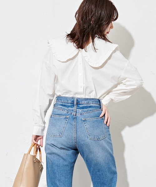 natural couture（ナチュラルクチュール）の「ビッグ2WAYブラウス（シャツ/ブラウス・レディース・オフホワイト/ベージュ・FREE）」の6枚目の写真