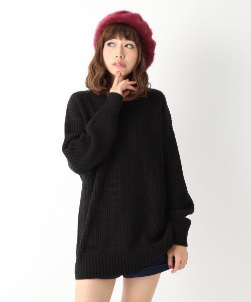 Heather（ヘザー）の「Heather × Natsu コラボニット　554297（ニット/セーター・レディース・オフホワイト/ホワイト×ブラック/ピンク系その他/ブラック/ベージュ系その他・FREE）」の4枚目の写真