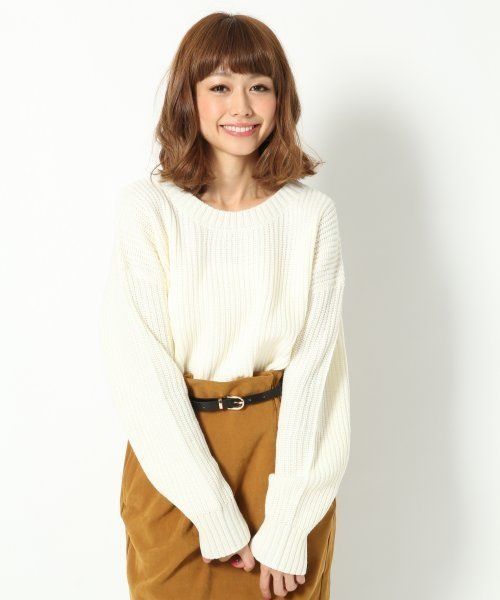 Heather（ヘザー）の「Heather × Natsu コラボニット　554297（ニット/セーター・レディース・オフホワイト/ホワイト×ブラック/ピンク系その他/ブラック/ベージュ系その他・FREE）」の17枚目の写真