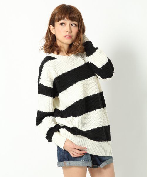 Heather（ヘザー）の「Heather × Natsu コラボニット　554297（ニット/セーター・レディース・オフホワイト/ホワイト×ブラック/ピンク系その他/ブラック/ベージュ系その他・FREE）」の10枚目の写真