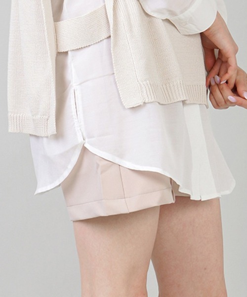 SPINNS(スピンズ)の「ハイウエスト ピンタックショートパンツ(その他パンツ・レディース・ブラック/ベージュ/カーキ/モカ/ホワイト/ベージュ系その他/ブラウン/チャコール/ブラック系その他/ブラック系その他2・ONESIZE)」の8枚目の写真