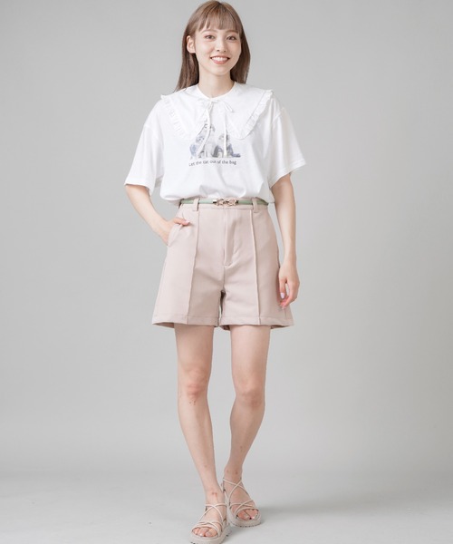 SPINNS(スピンズ)の「ハイウエスト ピンタックショートパンツ(その他パンツ・レディース・ブラック/ベージュ/カーキ/モカ/ホワイト/ベージュ系その他/ブラウン/チャコール/ブラック系その他/ブラック系その他2・ONESIZE)」の18枚目の写真