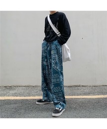 【CHW】ペイズリーイージーワイドパンツ