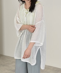 w closet | 7Gメッシュ編みレースアッププルオーバー(ニット/セーター)