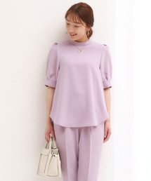 ハイネックショートスリーブブラウス