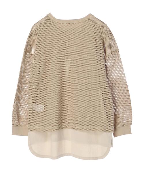 Green Parks(グリーンパークス)の「SET2点 メッシュプルオーバー+Tシャツ*(Tシャツ/カットソー・レディース・グレイッシュベージュ/オフホワイト/カーキ・FREE)」の22枚目の写真