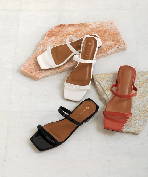 Bou Jeloud（ブージュルード）の「エナメル細ベルトサンダル（サンダル・レディース・アイボリー/ブラック/ピンク・M/L）」の5枚目の写真