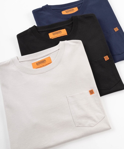 UNIVERSAL OVERALL(ユニバーサルオーバーオール)の「【UNIVERSAL OVERALL/ユニバーサルオーバーオール】 ポケットTシャツ/ワンポイント刺繍/半袖Tシャツ(Tシャツ/カットソー・メンズ・ホワイト/ライトブルー/ブラック/ベージュ/グリーン/ライトピンク/グレー/ネイビー・XL/M/L)」の5枚目の写真