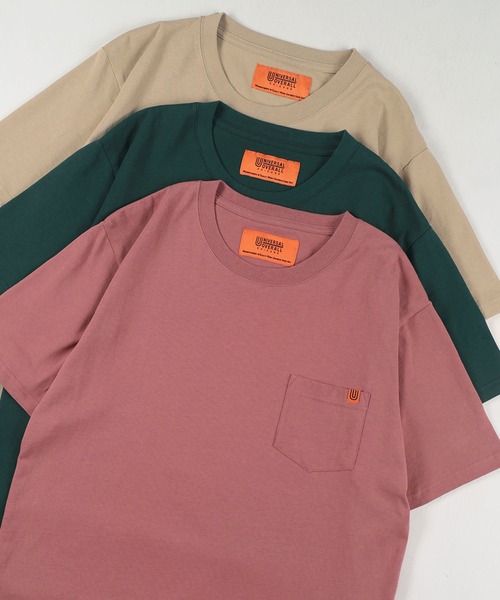 UNIVERSAL OVERALL(ユニバーサルオーバーオール)の「【UNIVERSAL OVERALL/ユニバーサルオーバーオール】 ポケットTシャツ/ワンポイント刺繍/半袖Tシャツ(Tシャツ/カットソー・メンズ・ホワイト/ライトブルー/ブラック/ベージュ/グリーン/ライトピンク/グレー/ネイビー・XL/M/L)」の2枚目の写真