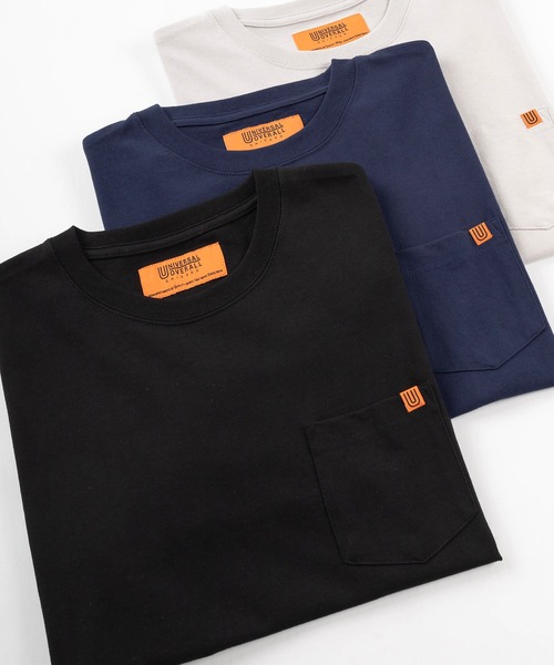 UNIVERSAL OVERALL(ユニバーサルオーバーオール)の「【UNIVERSAL OVERALL/ユニバーサルオーバーオール】 ポケットTシャツ/ワンポイント刺繍/半袖Tシャツ(Tシャツ/カットソー・メンズ・ホワイト/ライトブルー/ブラック/ベージュ/グリーン/ライトピンク/グレー/ネイビー・XL/M/L)」の4枚目の写真