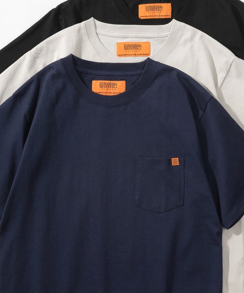 UNIVERSAL OVERALL(ユニバーサルオーバーオール)の「【UNIVERSAL OVERALL/ユニバーサルオーバーオール】 ポケットTシャツ/ワンポイント刺繍/半袖Tシャツ(Tシャツ/カットソー・メンズ・ホワイト/ライトブルー/ブラック/ベージュ/グリーン/ライトピンク/グレー/ネイビー・XL/M/L)」の9枚目の写真