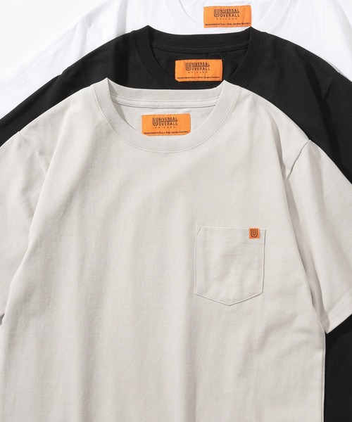 UNIVERSAL OVERALL(ユニバーサルオーバーオール)の「【UNIVERSAL OVERALL/ユニバーサルオーバーオール】 ポケットTシャツ/ワンポイント刺繍/半袖Tシャツ(Tシャツ/カットソー・メンズ・ホワイト/ライトブルー/ブラック/ベージュ/グリーン/ライトピンク/グレー/ネイビー・XL/M/L)」の11枚目の写真