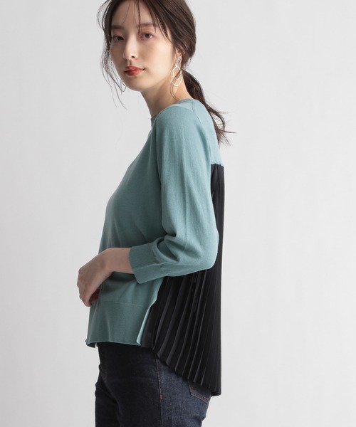 Andemiu（アンデミュウ）の「【顔診断STRAIGHT】プリーツドッキングニット937950（ニット/セーター・レディース・ブラック/ベージュ/オフホワイト/ブルー・FREE）」の20枚目の写真