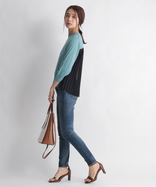 Andemiu（アンデミュウ）の「【顔診断STRAIGHT】プリーツドッキングニット937950（ニット/セーター・レディース・ブラック/ベージュ/オフホワイト/ブルー・FREE）」の11枚目の写真