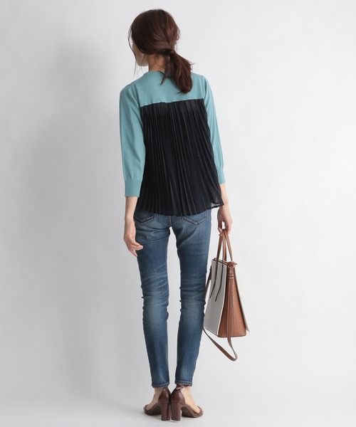 Andemiu（アンデミュウ）の「【顔診断STRAIGHT】プリーツドッキングニット937950（ニット/セーター・レディース・ブラック/ベージュ/オフホワイト/ブルー・FREE）」の21枚目の写真