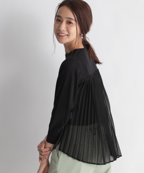 Andemiu（アンデミュウ）の「【顔診断STRAIGHT】プリーツドッキングニット937950（ニット/セーター・レディース・ブラック/ベージュ/オフホワイト/ブルー・FREE）」の6枚目の写真