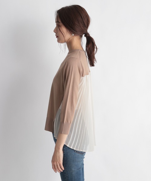 Andemiu（アンデミュウ）の「【顔診断STRAIGHT】プリーツドッキングニット937950（ニット/セーター・レディース・ブラック/ベージュ/オフホワイト/ブルー・FREE）」の18枚目の写真