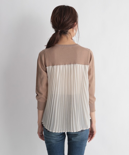 Andemiu（アンデミュウ）の「【顔診断STRAIGHT】プリーツドッキングニット937950（ニット/セーター・レディース・ブラック/ベージュ/オフホワイト/ブルー・FREE）」の8枚目の写真