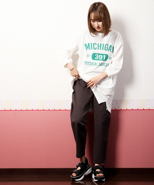 nougatine（ヌガティーヌ）の「【nougatine】ウエストゴムゆったりテーパードパンツ（その他パンツ・レディース・カーキ/チャコールグレー/ベージュ/パープル・FREE）」の7枚目の写真