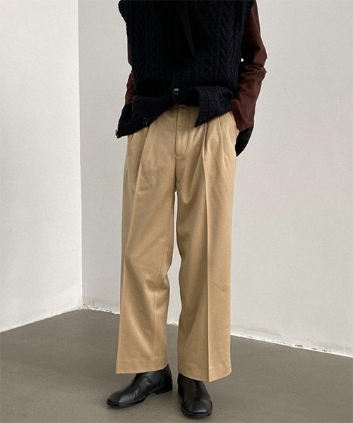 WESTBOY(ウエストボーイ)の「【WB ORIGINALS】Center Pleated Wide Slacks WO21S315PT(スラックス・メンズ・ブラック/ベージュ/ブラウン・M/L/XL)」の7枚目の写真
