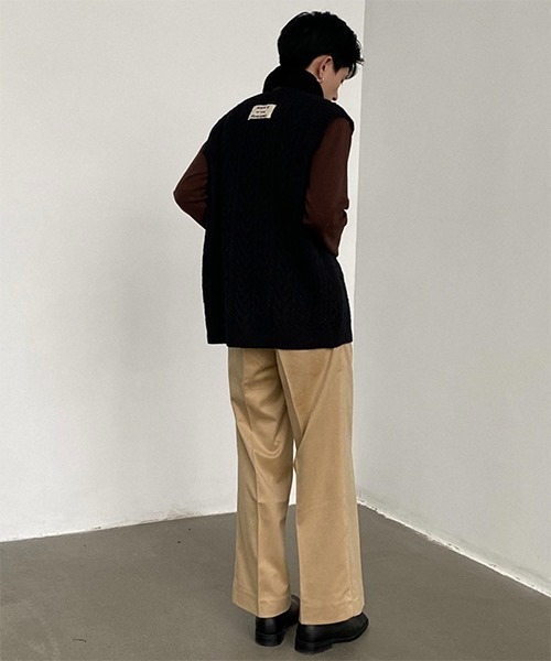 WESTBOY(ウエストボーイ)の「【WB ORIGINALS】Center Pleated Wide Slacks WO21S315PT(スラックス・メンズ・ブラック/ベージュ/ブラウン・M/L/XL)」の8枚目の写真