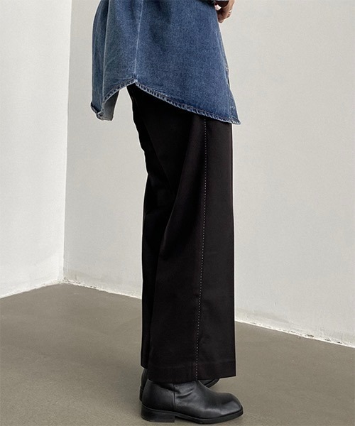 WESTBOY(ウエストボーイ)の「【WB ORIGINALS】Center Pleated Wide Slacks WO21S315PT(スラックス・メンズ・ブラック/ベージュ/ブラウン・M/L/XL)」の11枚目の写真
