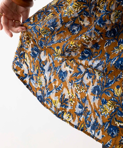 hunch(ハンチ)の「シアー×ジャガード 柄プリント 開襟シャツ(シャツ/ブラウス・レディース・ブラウン/イエロー/ライトカーキ・FREE)」の15枚目の写真