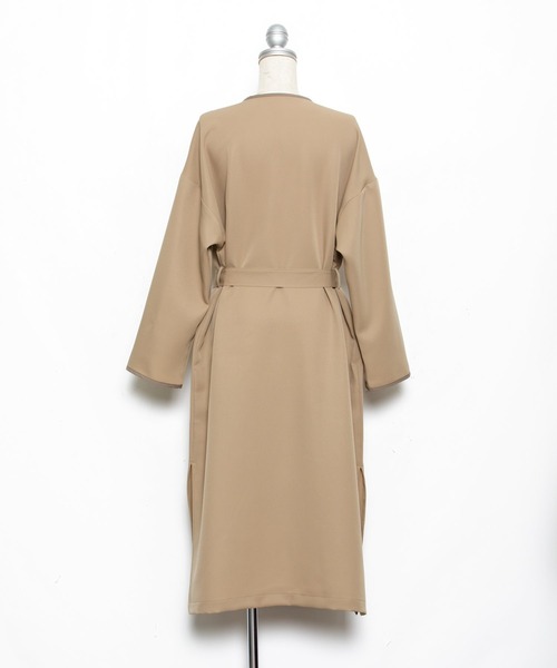 AS KNOW AS PINKY（アズノゥアズピンキー）の「パイピンスリっとコート（トレンチコート・レディース・ライトグリーン/ベージュ/グレー・FREE）」の10枚目の写真