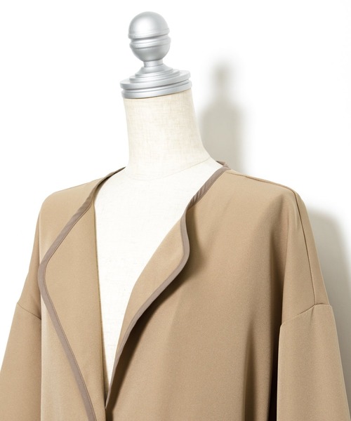 AS KNOW AS PINKY（アズノゥアズピンキー）の「パイピンスリっとコート（トレンチコート・レディース・ライトグリーン/ベージュ/グレー・FREE）」の11枚目の写真