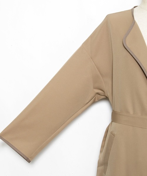 AS KNOW AS PINKY（アズノゥアズピンキー）の「パイピンスリっとコート（トレンチコート・レディース・ライトグリーン/ベージュ/グレー・FREE）」の14枚目の写真