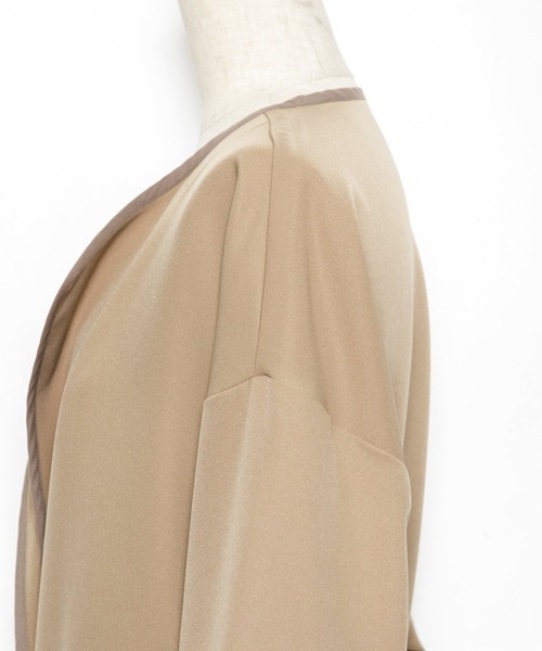 AS KNOW AS PINKY（アズノゥアズピンキー）の「パイピンスリっとコート（トレンチコート・レディース・ライトグリーン/ベージュ/グレー・FREE）」の15枚目の写真