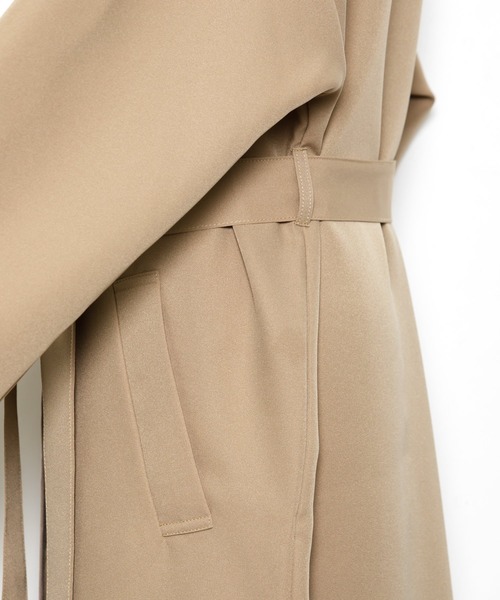 AS KNOW AS PINKY（アズノゥアズピンキー）の「パイピンスリっとコート（トレンチコート・レディース・ライトグリーン/ベージュ/グレー・FREE）」の17枚目の写真