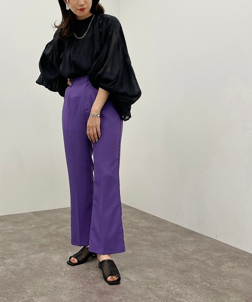 apres jour mignon(アプレジュールミニョン)の「シアー袖ボリュームハイネックブラウス【ZOZOTOWN限定アイテム】(シャツ/ブラウス・レディース・オフホワイト/グリーン/ブラック/グレイッシュベージュ・フリー/X-LARGE)」の21枚目の写真