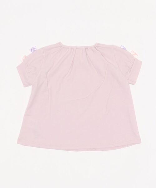 nino（ニノ）の「袖リボン　半袖Tシャツ（Tシャツ/カットソー・キッズ・レッド/クリーム/ブラック/オフホワイト/ベビーピンク・120cm/100cm/90cm/110cm）」の6枚目の写真