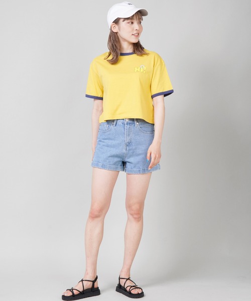 SPINNS（スピンズ）の「NICOバックプリント リンガーTシャツ（Tシャツ/カットソー・レディース・ホワイト/ネイビー/イエロー・ONESIZE）」の11枚目の写真