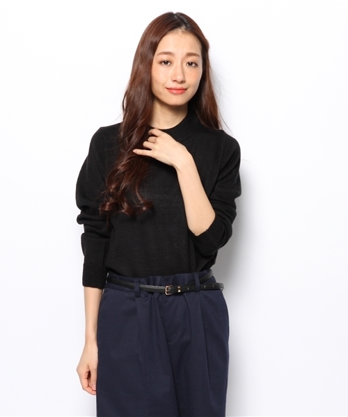 DISCOAT（ディスコート）の「【Discoat】アンチピリングハイネックプルオーバー#（ニット/セーター・レディース・オフホワイト/ブラック/ブラック系その他・ﾌﾘ-）」の3枚目の写真