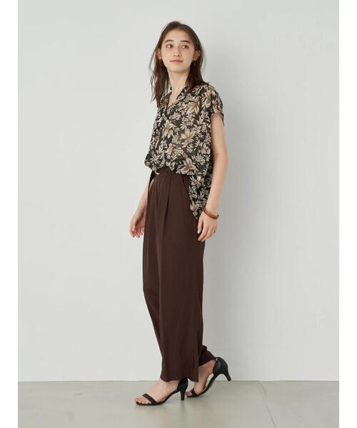 YECCA VECCA（イェッカヴェッカ）の「・ボタニカル柄スキッパーブラウス＊（シャツ/ブラウス・レディース・ブラック/カーキ/パープル・FREE）」の13枚目の写真