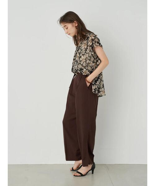 YECCA VECCA（イェッカヴェッカ）の「・ボタニカル柄スキッパーブラウス＊（シャツ/ブラウス・レディース・ブラック/カーキ/パープル・FREE）」の15枚目の写真
