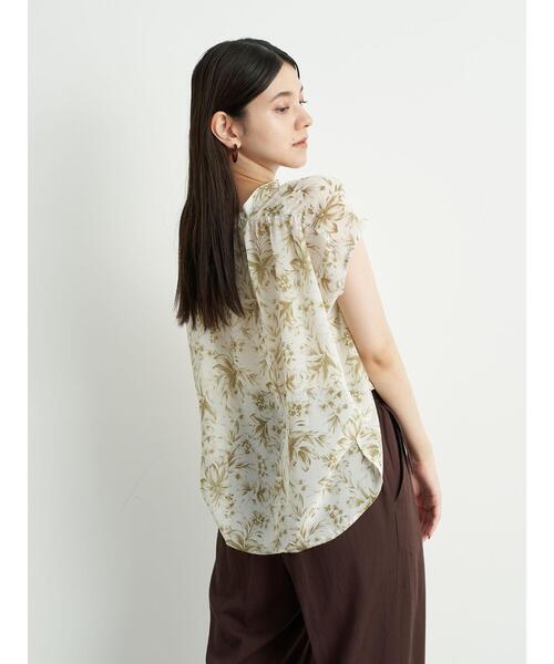 YECCA VECCA（イェッカヴェッカ）の「・ボタニカル柄スキッパーブラウス＊（シャツ/ブラウス・レディース・ブラック/カーキ/パープル・FREE）」の21枚目の写真