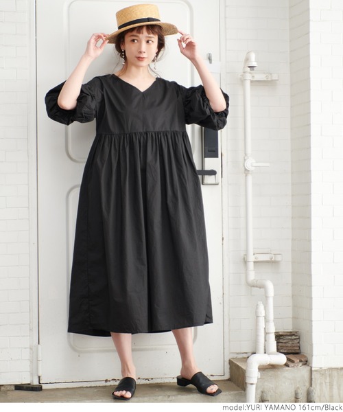 coca（coca）（コカ）の「袖バルーンナチュラルワンピース（ワンピース・レディース・カーキ/ブラック/オレンジ・ONE SIZE）」の17枚目の写真