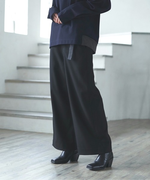 DOOPZ（ドープス）の「BELTED WIDE STRAIGHT TROUSERS/ベルテッドワイドストレートパンツ（スラックス・メンズ・ブラック/ベージュ/ネイビー・SMALL/MEDIUM/LARGE）」の21枚目の写真