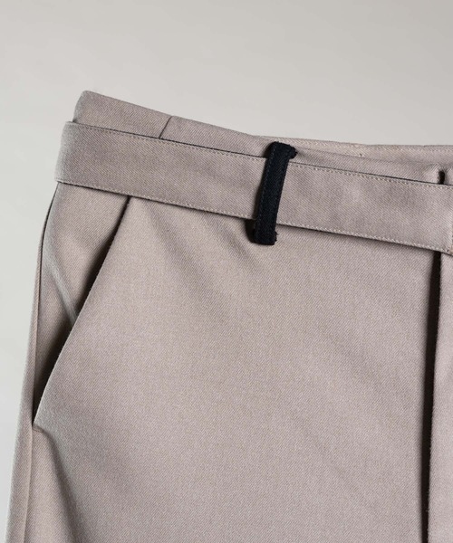 DOOPZ（ドープス）の「BELTED WIDE STRAIGHT TROUSERS/ベルテッドワイドストレートパンツ（スラックス・メンズ・ブラック/ベージュ/ネイビー・SMALL/MEDIUM/LARGE）」の7枚目の写真