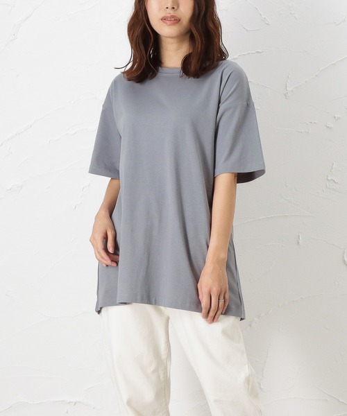 セール チュニック丈半袖tシャツ Tシャツ カットソー Navy ネイビー のファッション通販 Zozotown