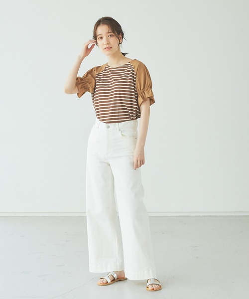 Abahouse Devinette（ドゥヴィネット）の「【BRAHMIN】ワイドデニムパンツ（デニムパンツ・レディース・ライトグレー/オフホワイト・38/36）」の14枚目の写真