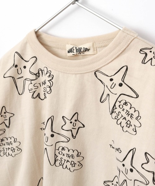 MAKE YOUR DAY（メイクユアデイ）の「お星さま総柄長袖Tシャツ■80～140cm（Tシャツ/カットソー・キッズ・グレー/アイボリー・90/100/110/120/80/130/140）」の12枚目の写真